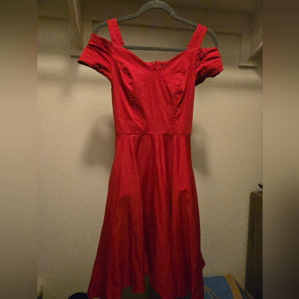 Hell Bunny Red One-Shoulder A-Line Dress